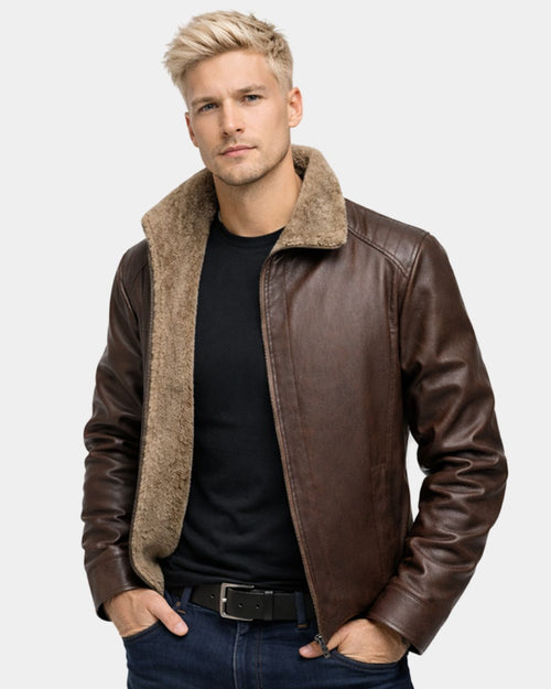 Men's Leather Jacket - Bergen