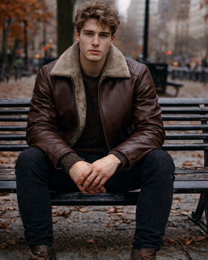 Men's Leather Jacket - Bergen