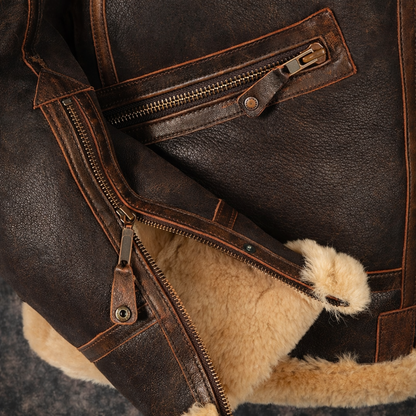 Premium leather Aviator Jacket + Gift