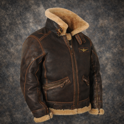 Premium leather Aviator Jacket + Gift