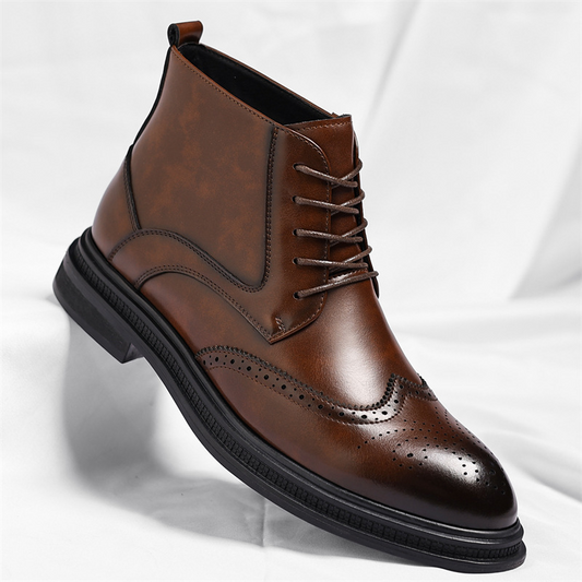 Regency Faux Leather Brogue Boots