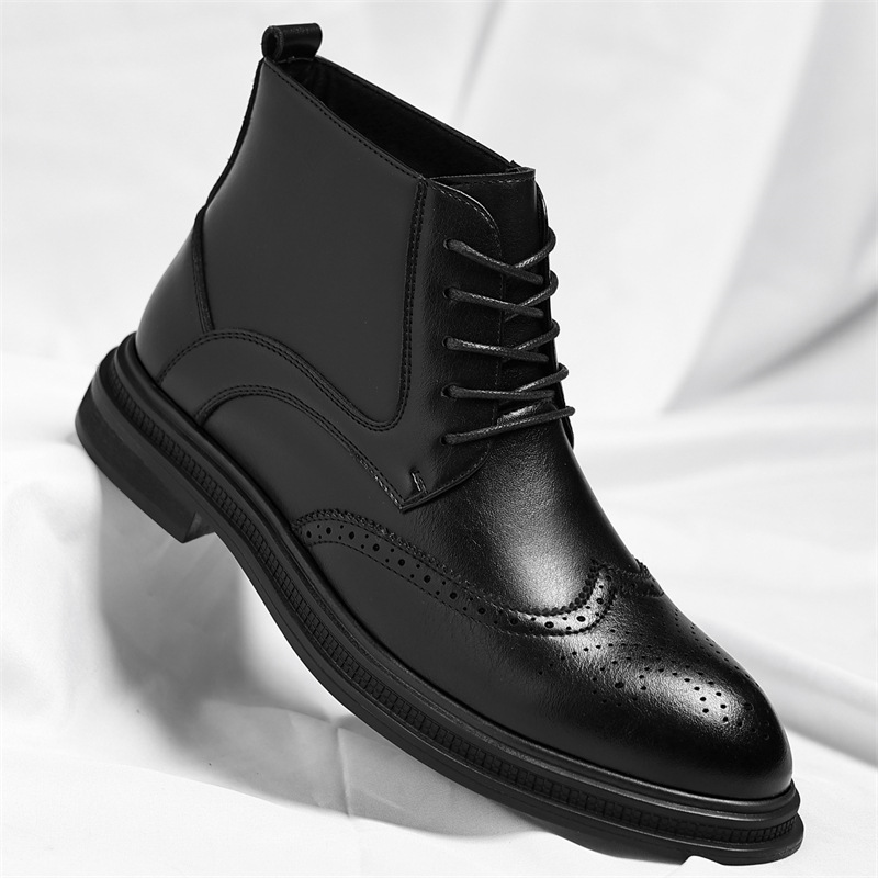Regency Faux Leather Brogue Boots